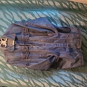 Vintage 80"s/90's long denim jean jacket Mom Style